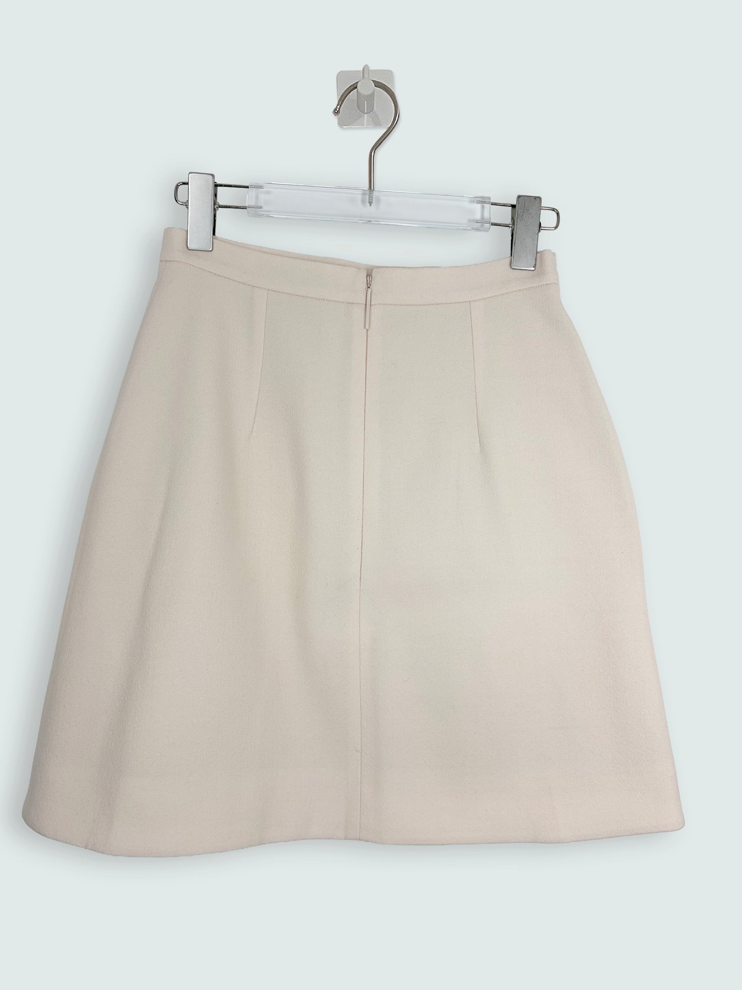 100% Wool Mini Skirt w/ Metallic Applique | Sz UK8