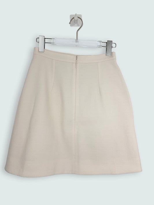 100% Wool Mini Skirt w/ Metallic Applique | Sz UK8