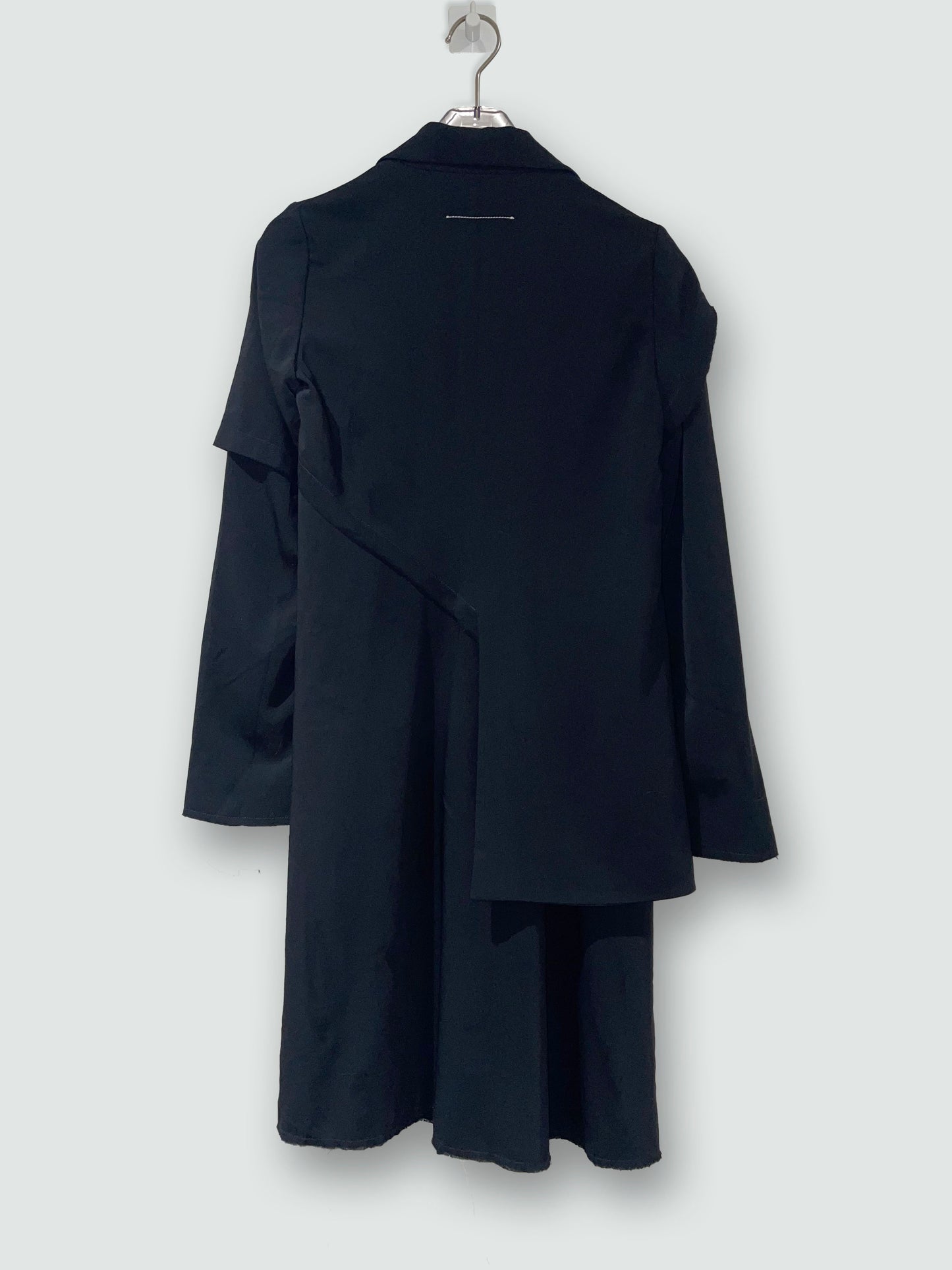 Black Asymmetry Layers Mid Length Coat | Size IT 36 ~ XS
