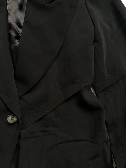Black Asymmetry Layers Mid Length Coat | Size IT 36 ~ XS