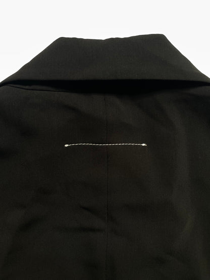 Black Asymmetry Layers Mid Length Coat | Size IT 36 ~ XS