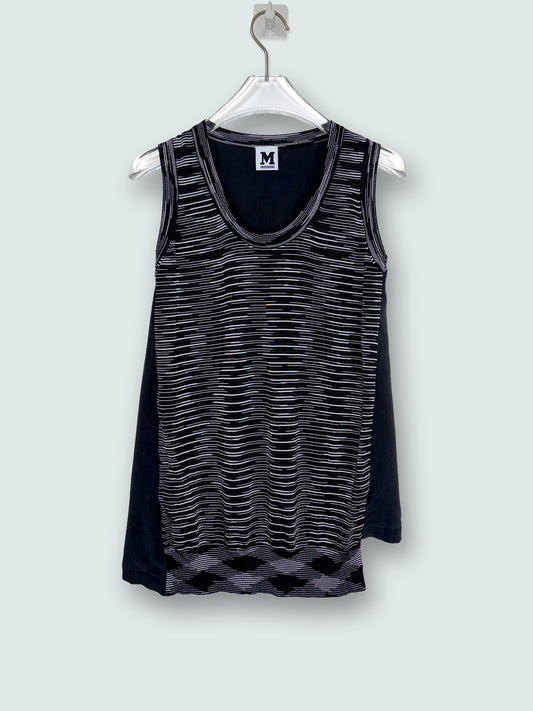 Black & White Striped Scoop Neck Tank Top | IT 40 ~ Small