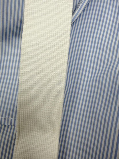 Blue & White Stripe Top w/ Crisscross Strap Belt | Sz XS