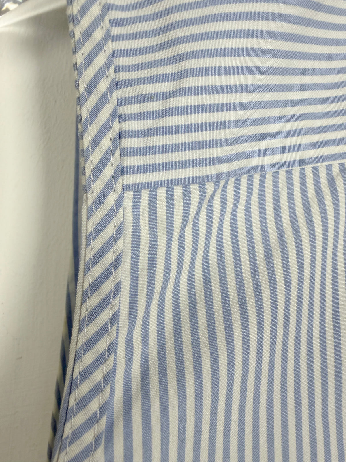 Blue & White Stripe Top w/ Crisscross Strap Belt | Sz XS