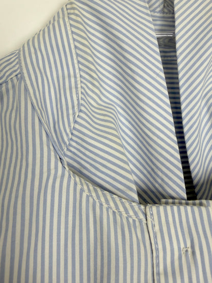 Blue & White Stripe Top w/ Crisscross Strap Belt | Sz XS