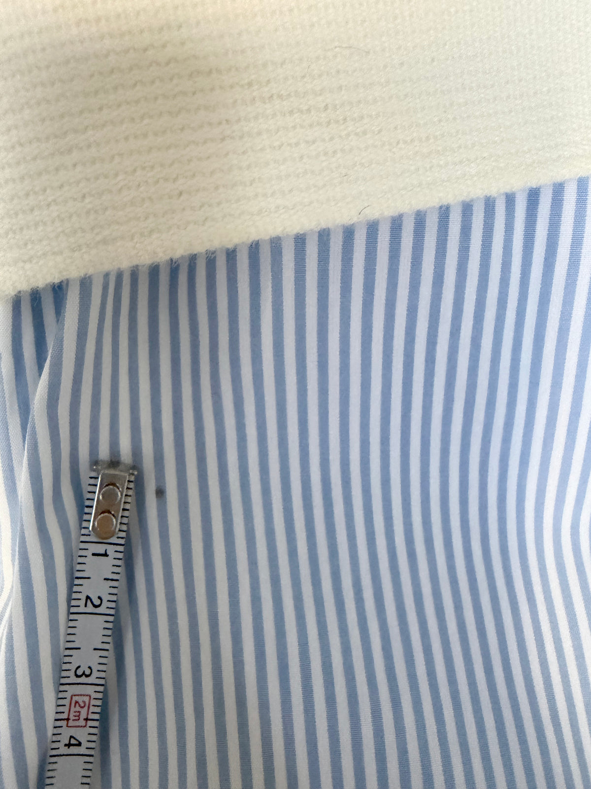 Blue & White Stripe Top w/ Crisscross Strap Belt | Sz XS