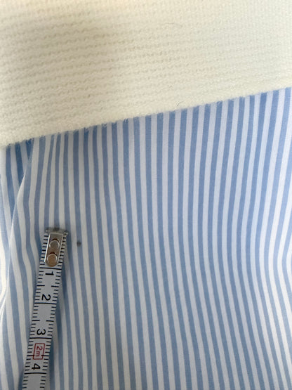Blue & White Stripe Top w/ Crisscross Strap Belt | Sz XS