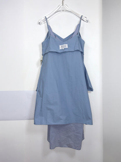 Layered Shirt Dress Light Blue Cotton | Sz IT38
