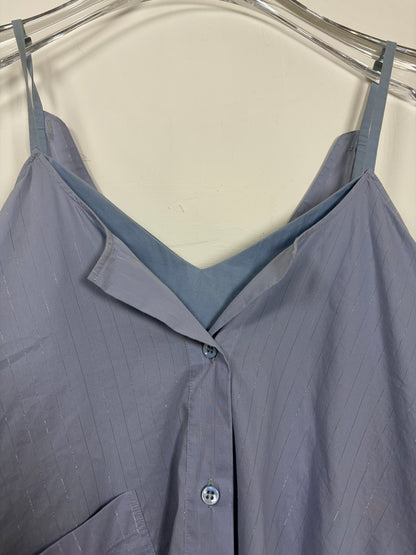 Layered Shirt Dress Light Blue Cotton | Sz IT38