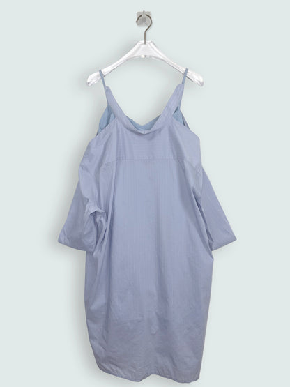 Layered Shirt Dress Light Blue Cotton | Sz IT38