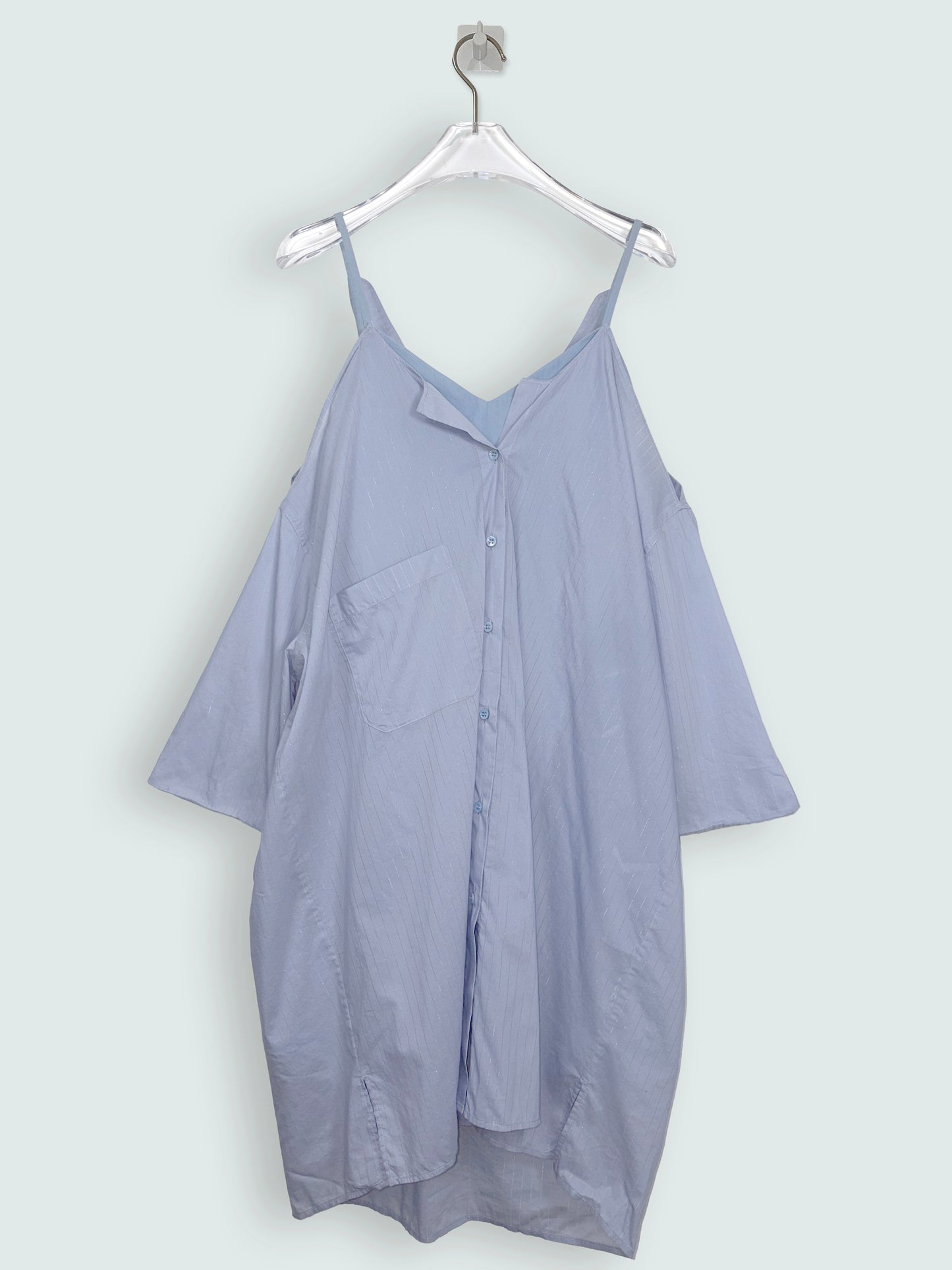 Layered Shirt Dress Light Blue Cotton | Sz IT38