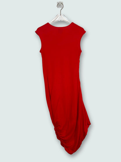 Red Zip Detail Ruched Asymmetry Dress | Sz Small