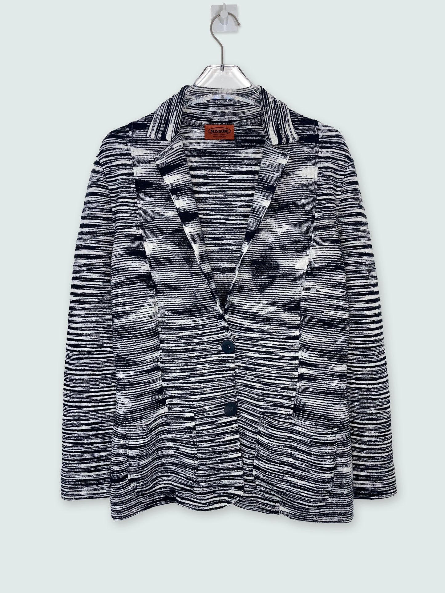 Cardigan w/ Jacket Lapel & Abstract Pattern | IT 40 ~ Small
