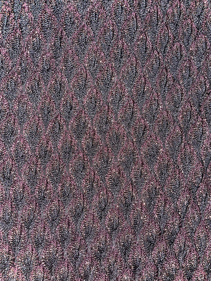 Texture Metallic Lurex Crochet Knit Long Sleeve Dress | Sz IT38