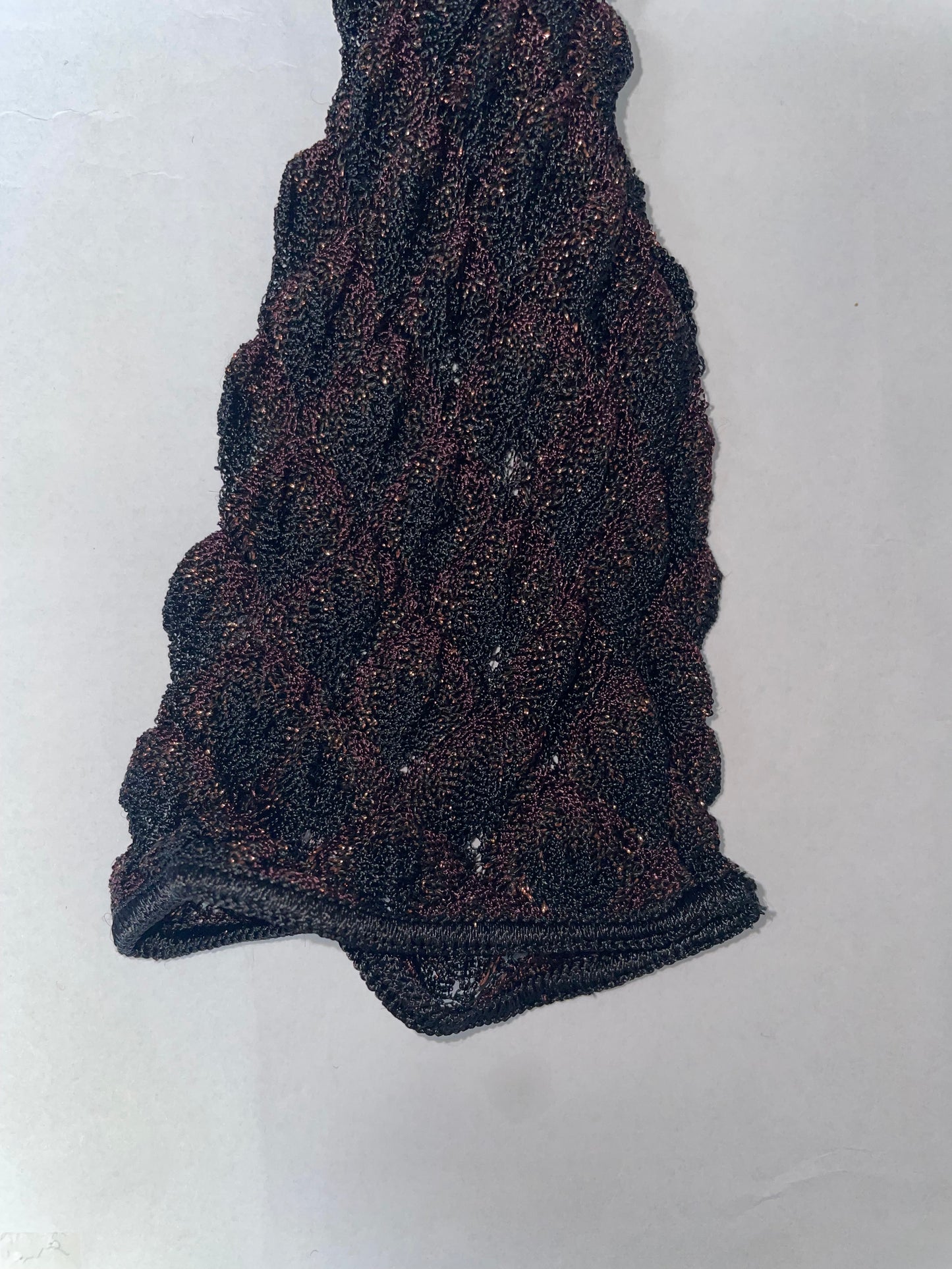 Texture Metallic Lurex Crochet Knit Long Sleeve Dress | Sz IT38
