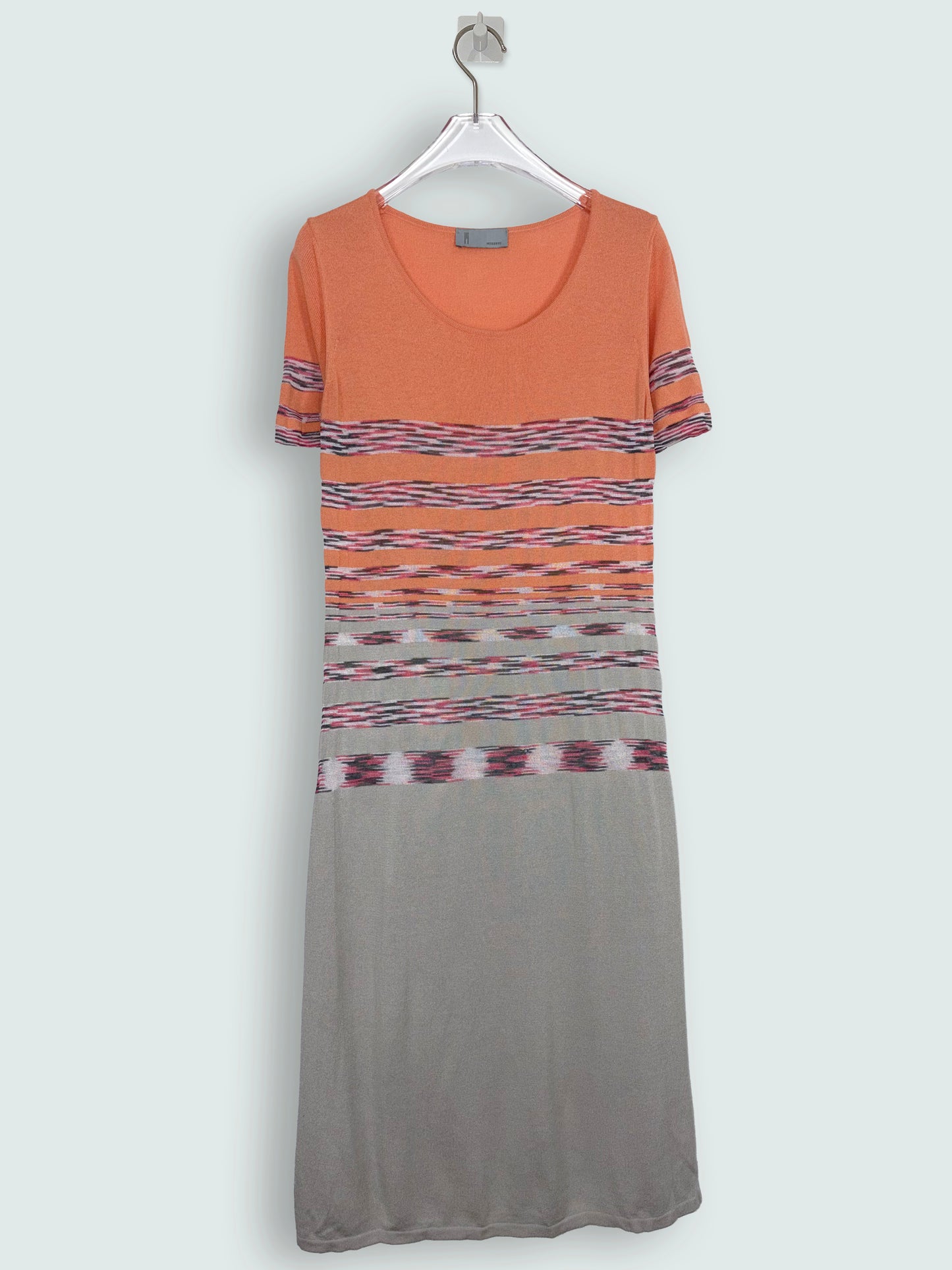Orange Gray Print Knit Dress | IT 46