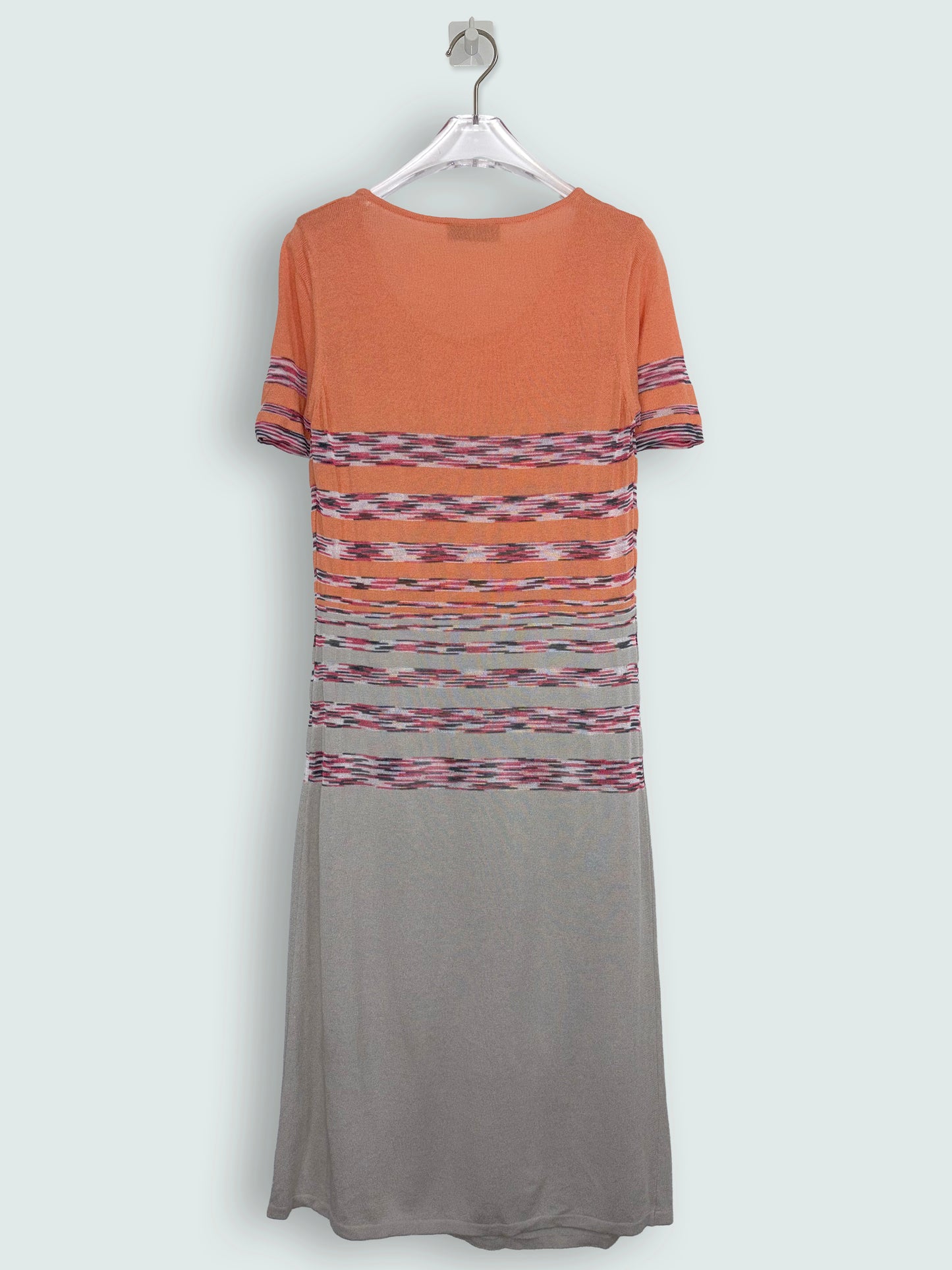 Orange Gray Print Knit Dress | IT 46
