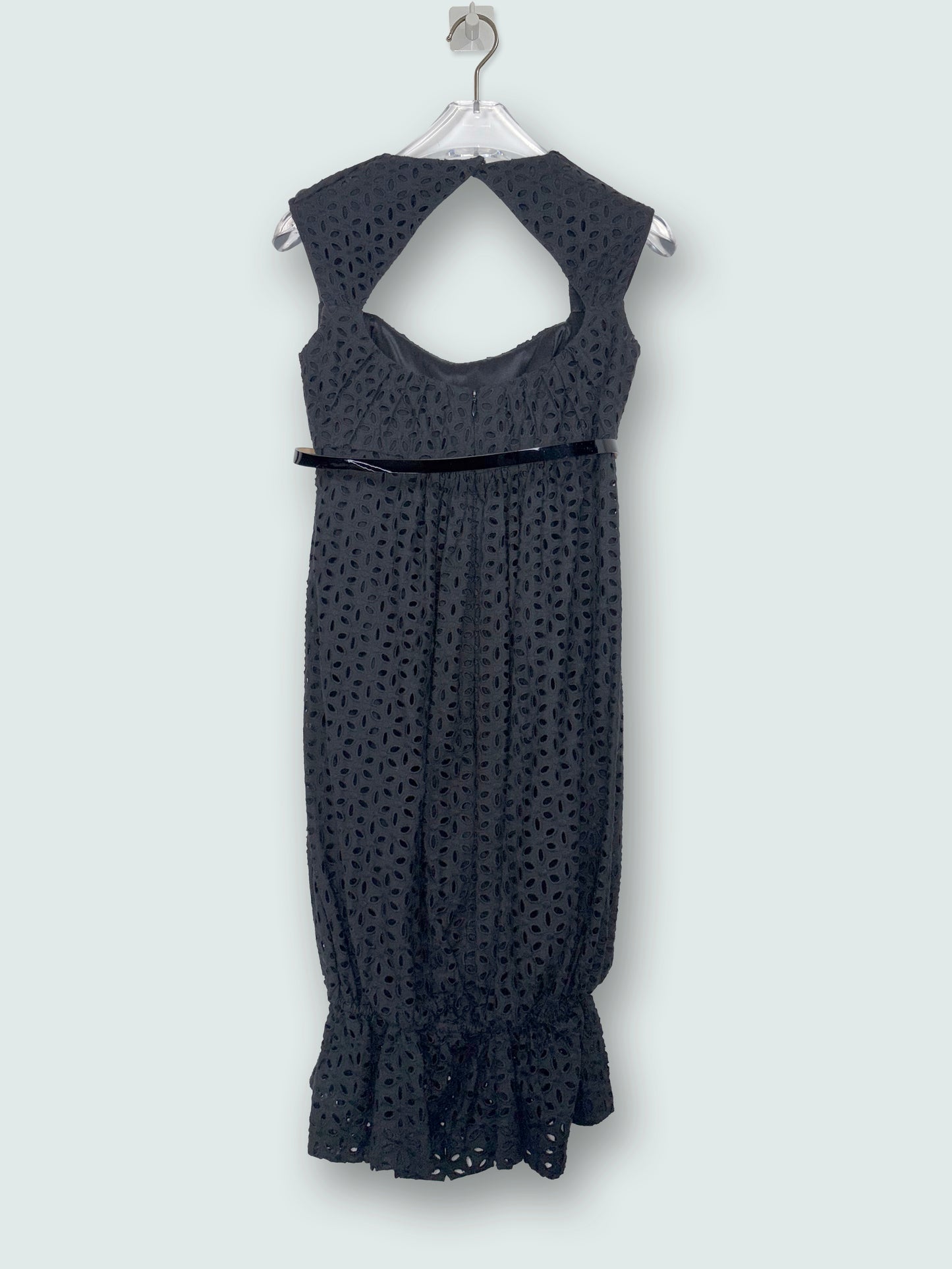 Black Cotton Dress Silk Lining& Cut Out Back |Sz US4 ~ Small