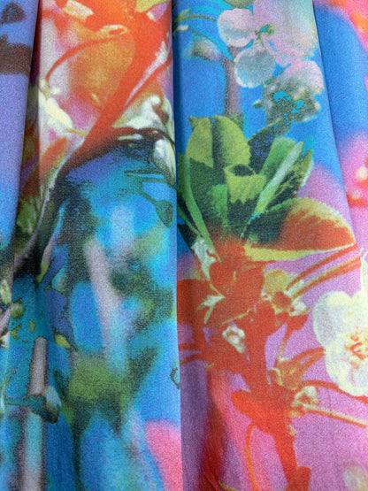 2009 S/S 100% Silk Floral Midi Knee Skirt | Sz IT38