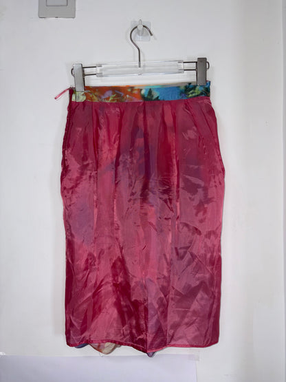 2009 S/S 100% Silk Floral Midi Knee Skirt | Sz IT38