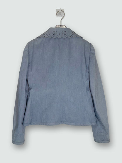 Denim Lace Collar Double Breasted Jacket | Sz IT40 ~ S