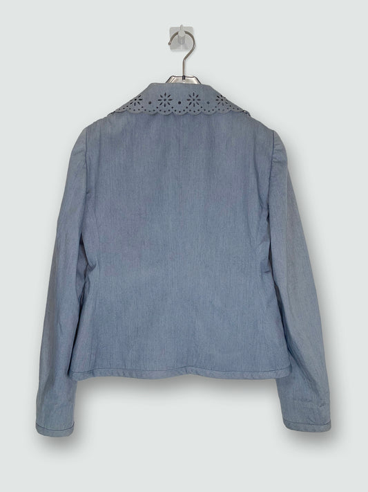 Denim Lace Collar Double Breasted Jacket | Sz IT40 ~ S