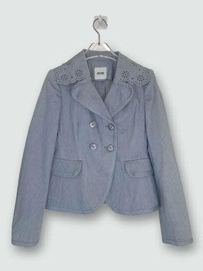 Denim Lace Collar Double Breasted Jacket | Sz IT40 ~ S