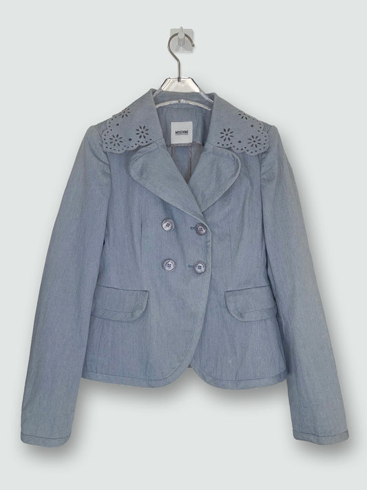 Denim Lace Collar Double Breasted Jacket | Sz IT40 ~ S
