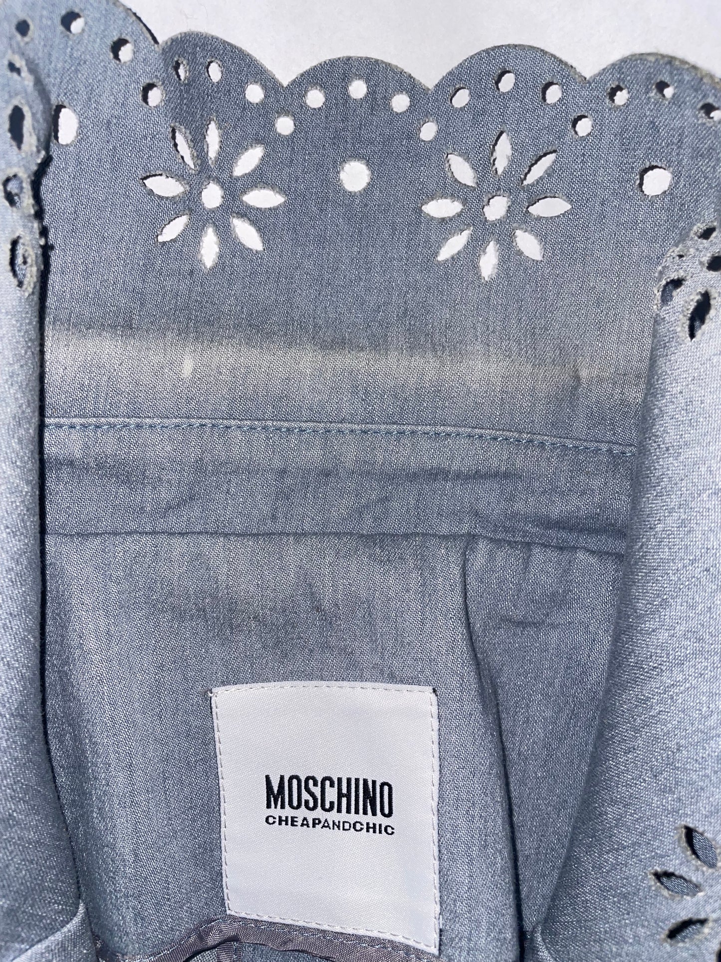 Denim Lace Collar Double Breasted Jacket | Sz IT40 ~ S