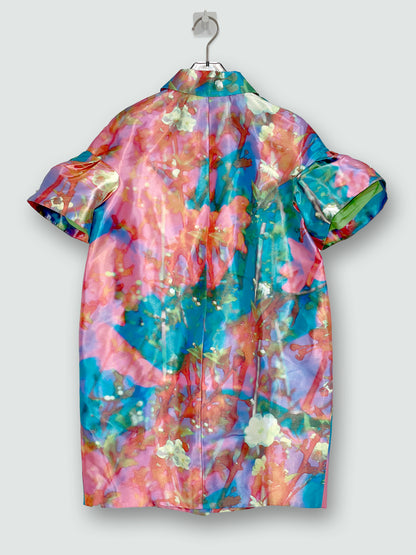 *Runway* SS2009 Satin Floral Pastel Coat | Sz IT38 XS-S