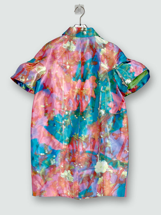 *Runway* SS2009 Satin Floral Pastel Coat | Sz IT38 XS-S