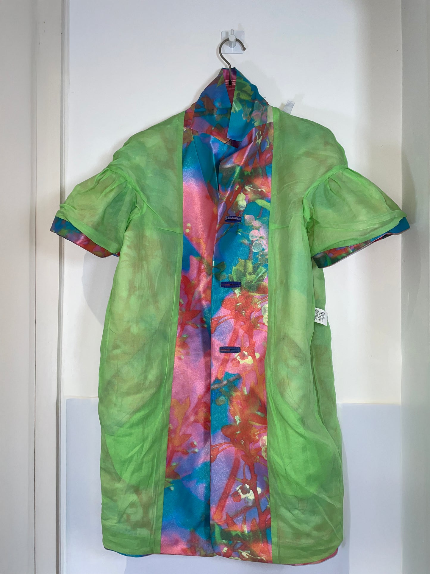 *Runway* SS2009 Satin Floral Pastel Coat | Sz IT38 XS-S