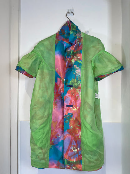 *Runway* SS2009 Satin Floral Pastel Coat | Sz IT38 XS-S