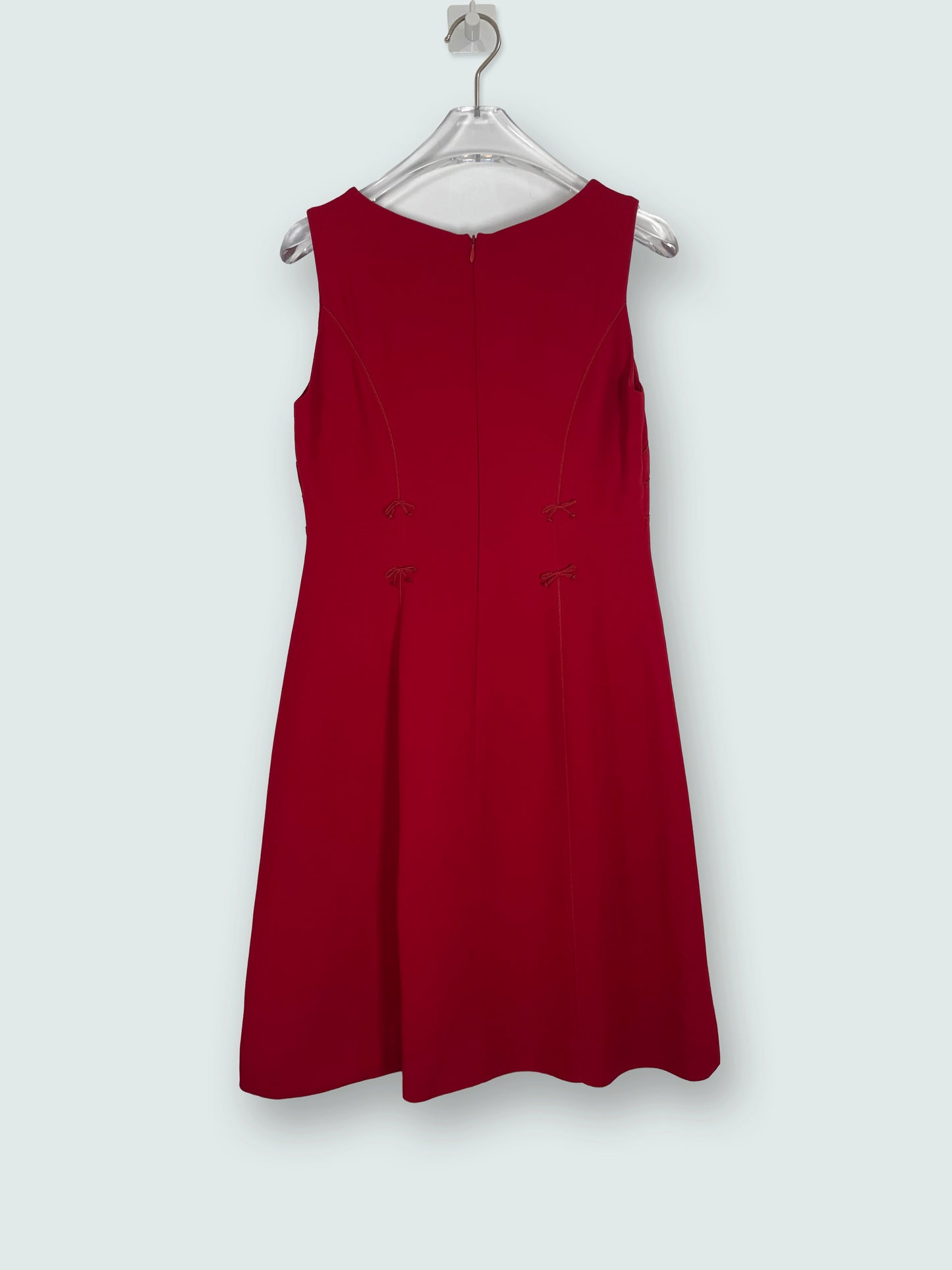 Vintage 90s Cute Bows Detail Red Sheath Dress | Sz IT38