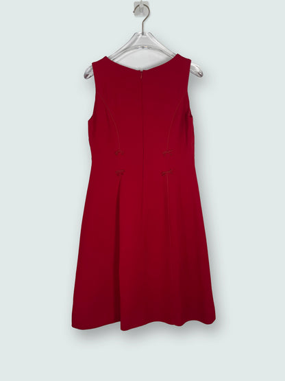 Vintage 90s Cute Bows Detail Red Sheath Dress | Sz IT38