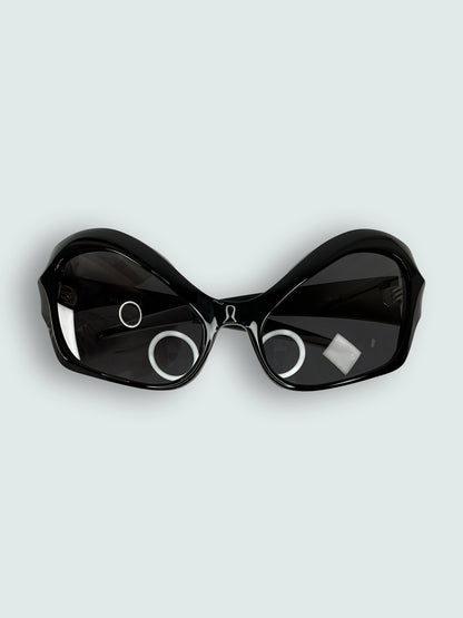 Black Sculpted Cat Eye Sunglasses *As seen on Lady Gaga* | Sz 58.20.120