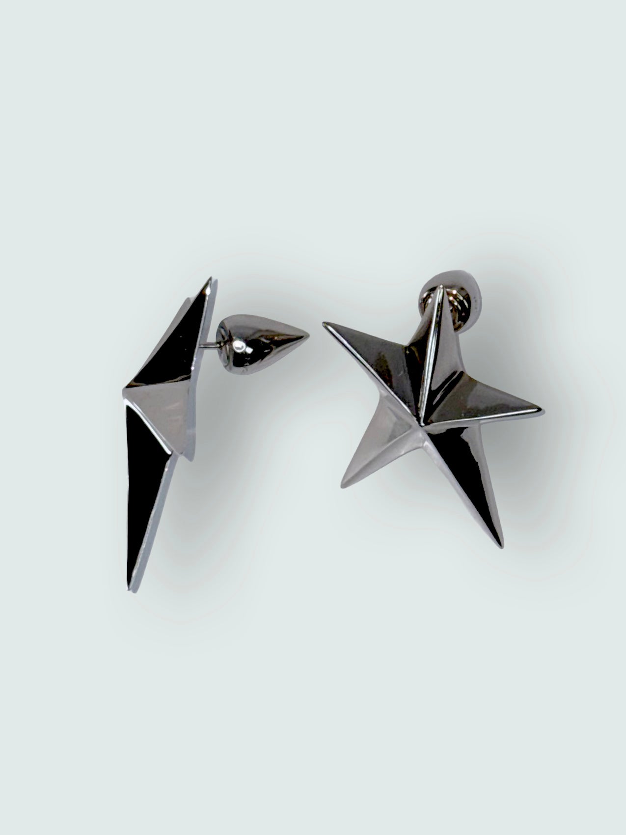 *New* Silver Star Stud Earrings w/ Sculpted Teardrop Post Backs