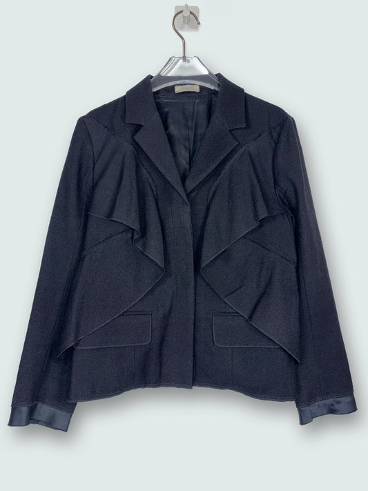100% Wool Made in France Ruffle Blazer Jacket | Sz IT 40 ~ Small
