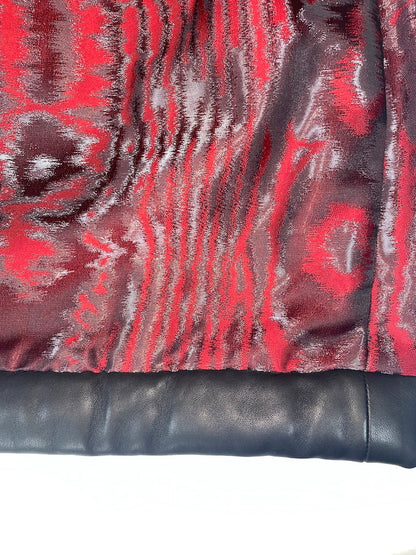 *RUNWAY* F/W2012 Moire Metallic Dress Leather Piping | UK6 XXSmall