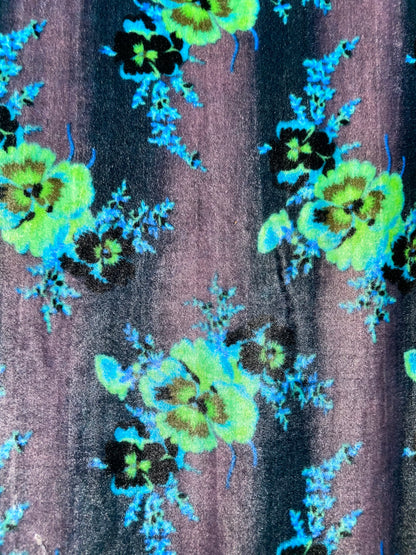 Pre Fall 2013 Ruched Tulle Velvet Floral Blue Dress | Size XS