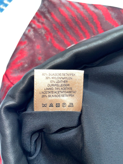 *RUNWAY* F/W2012 Moire Metallic Dress Leather Piping | UK6 XXSmall