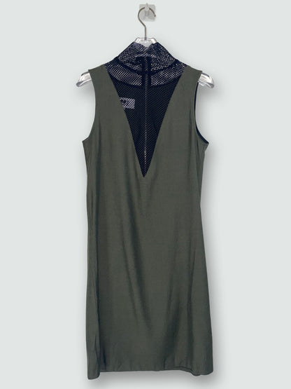 Green/Black High Neck Sleeveless Shift Dress | Size 36