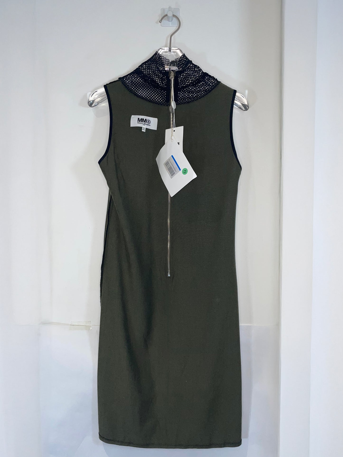 Green/Black High Neck Sleeveless Shift Dress | Size 36
