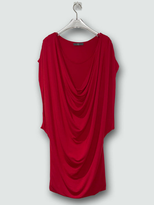 Red Drape Cotton Jersey Dress - XSmall