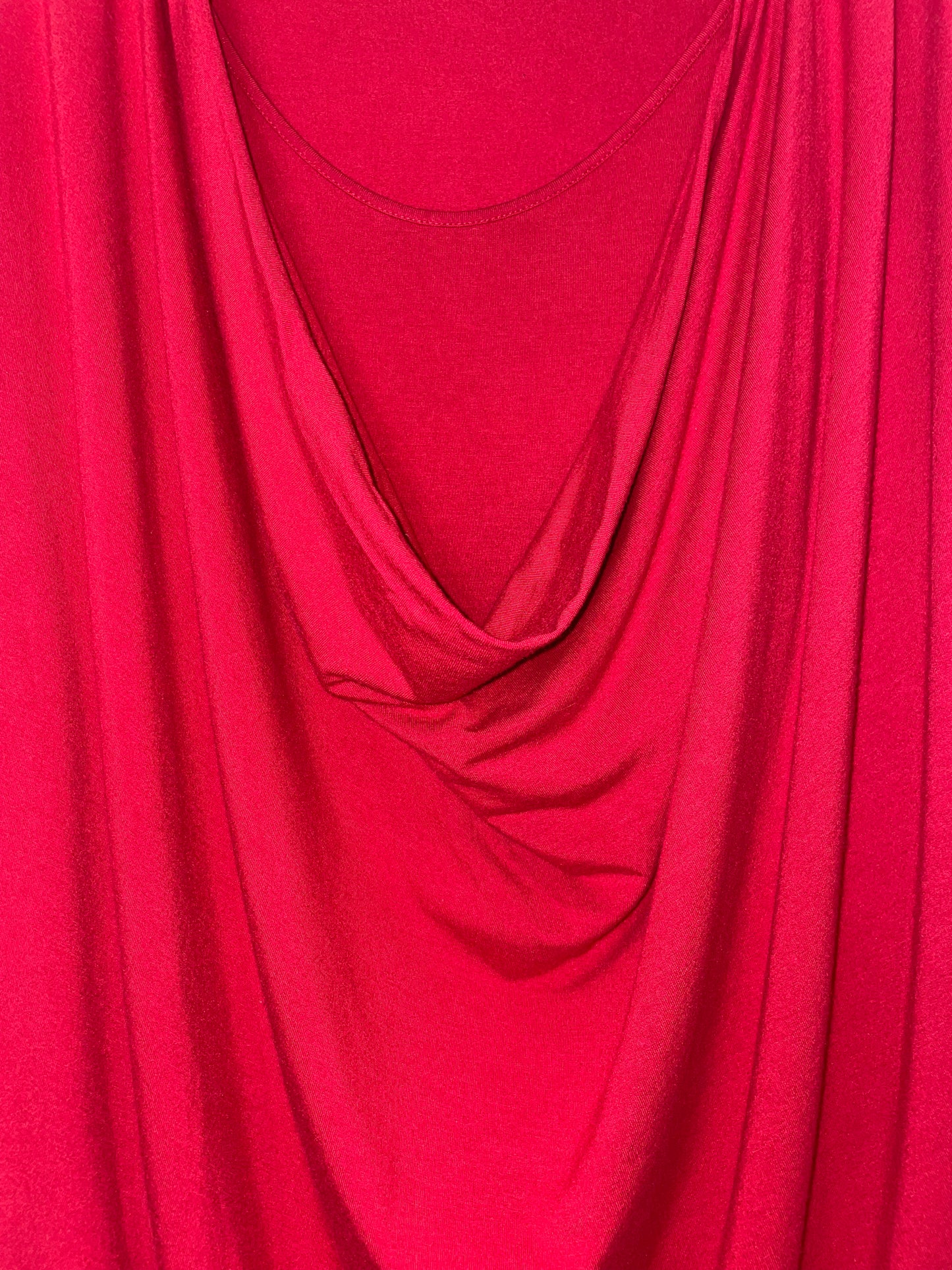 Red Drape Cotton Jersey Dress - XSmall