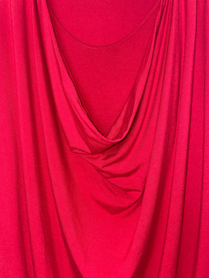 Red Drape Cotton Jersey Dress - XSmall