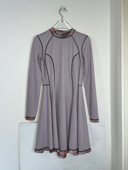 Grey Abstract Rock Print Sport A line Dress | Sz XS