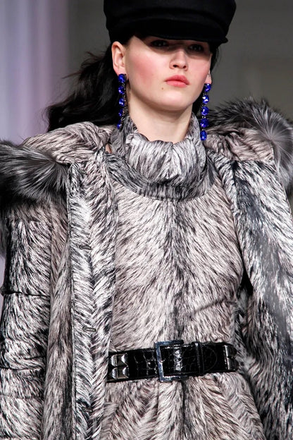 100% Silk Animal Fur Print Sheath Dress | Sz US6 ~ Medium