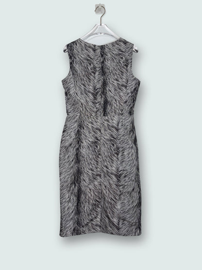 100% Silk Animal Fur Print Sheath Dress | Sz US6 ~ Medium