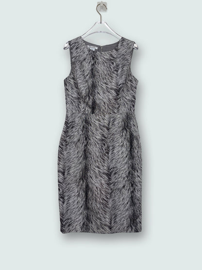 100% Silk Animal Fur Print Sheath Dress | Sz US6 ~ Medium